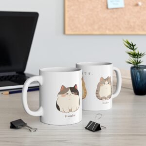 3 Kawaii Cats Ceramic Mug 11oz